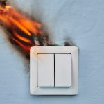 fire caused by faulty wiring in light switch