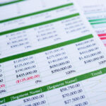 spreadsheet table paper finance development account statistics investment